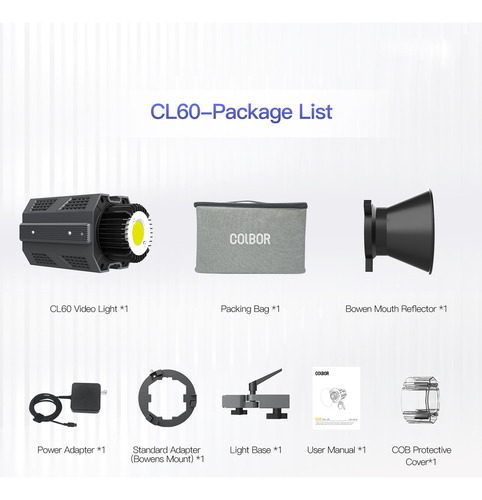 Lámpara Led Compacta Colbor Cl60m Para Vídeo De Estudio, 65