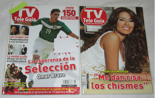 Lote De 2 Revistas Tele-guia. Tamaño Grande