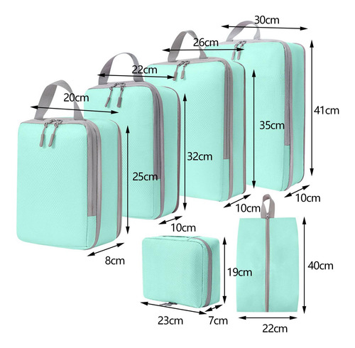 6x Cubos De Embalaje De Compresión Set Bolsas De