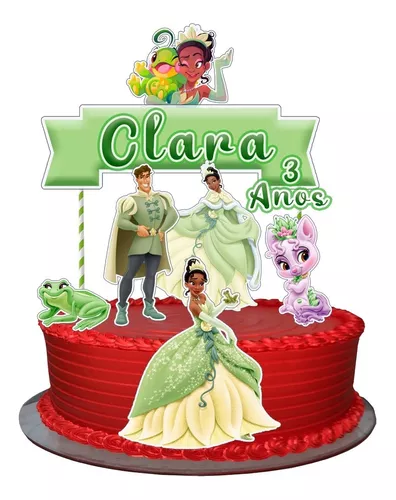 Topo Topper de Bolo Princesa Tiana Personalizado 2