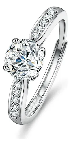 comprar Anillo Compromiso Moissanita 1quil Plata 925 Chapado Oro 18k