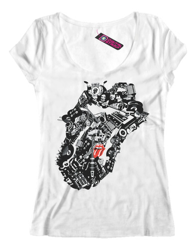 Remera Mujer The Rolling Stones Lengua Collage Rap 24 Dtg