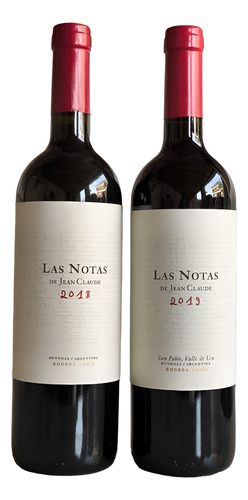 Vino Las Notas De Jean Claude Bodega Tapiz X 2 (2018 Y 2019)