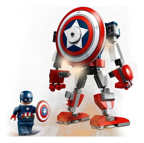 Juguete Lego Mecha Armor de Capitán América Marvel, número de piezas: 121