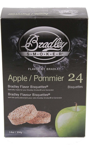 Bradley Smoker Btap24 Btap24-flavor Bisquettes-manzana 24pk,