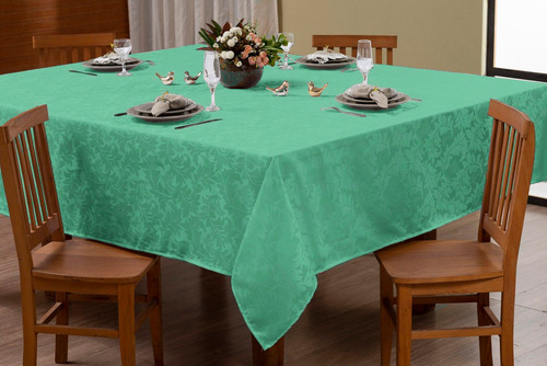 Toalha De Mesa Lisa 2.00mx1.40m Jacquard Adamascado Luxo Cor Liso Tiffany