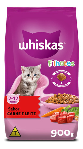 Ração Whiskas Para Gatos Filhotes Sabor Carne Seca 900g