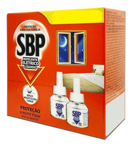 Repelente Eletrico Liquido Sbp 2 Refil 45 Noites De 35ml