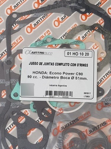Juego Junta Comp Oring Honda Econo Power C90 Bagattini Cuota