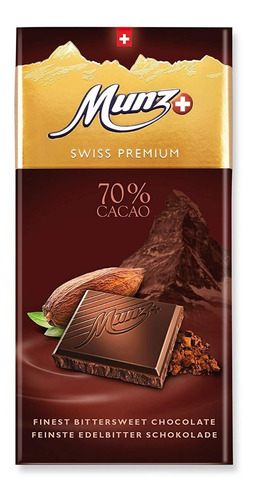 Imagen 1 de 2 de Chocolate Suizo Munz Dark 70% 100g