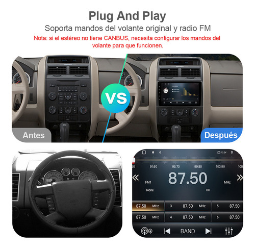 Para Estéreo Android 10 Carplay Ford Escape 2008-2011 Gps Bt