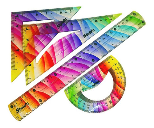 Set De Geometría Flexible 30 Cm 4 Tipos De Regla Escolar