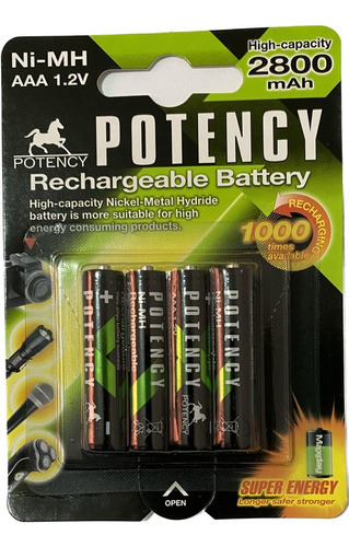 Kit Carregador + 4 Pilhas Aaa 2800mah Maxday Recarregável