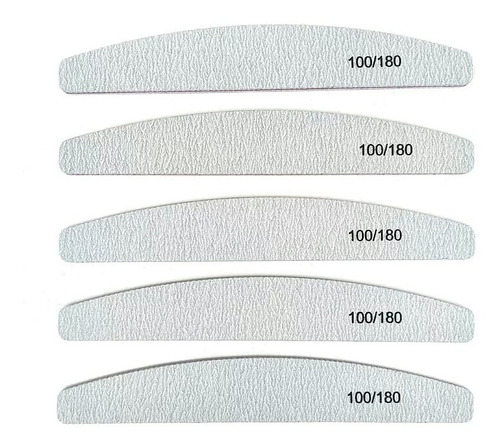 Lima Gris 100/180 Set X6 Unidades Pulido De Uñas Acrilico