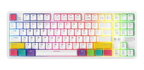 Imagen 6 de 7 de Teclado Mecánico Bluetooth Full Rgb Red/brown - Ajazz K870t Color Del Teclado Switch Brown