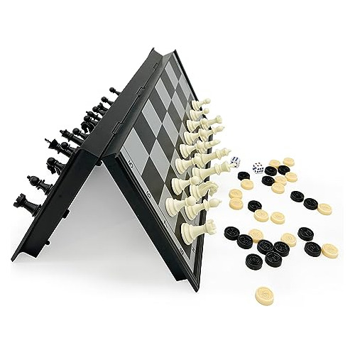 Joyouslife 3 En 1 Magnetic Chess Checkers Backgammon 5llxh