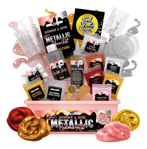 Kit Slime Metlico De Brillo Brillante Para Nios