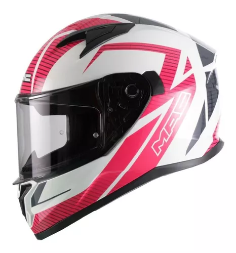 Casco Moto Integral Mac Speed Riot Pink Dama Mujer Znorte