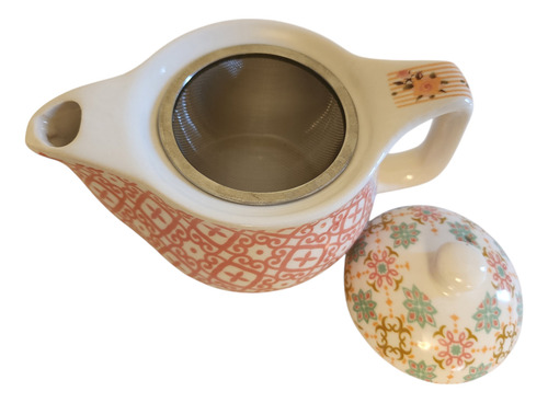 Tetera Cerámica Oriental Rococó Con Infusor
