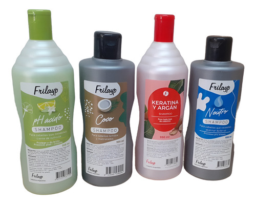 Frilayp Kit Shampoo X950ml- Coco+acido+ Nueutro+ Keratina
