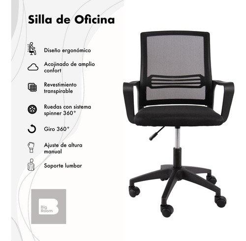 Imagen 2 de 9 de Silla Oficina Ergonómica Apoya Cabezas Brazos Ergonómica