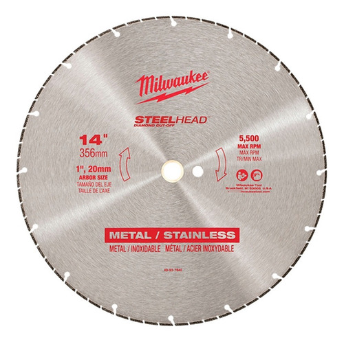 Disco Para Corte Metal Milwaukee 14 PLG Steelhead