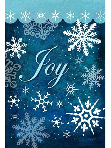 109734 Snowflake Flurries Winter Flag 28x40 Inch Double...