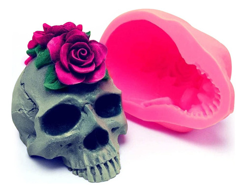 Molde De Calavera De Rosa Para Resina, Jabón, Fabricación De