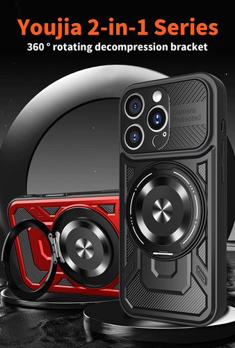 Funda Para Teléfono De La Serie Samsung, Soporte De Descompresión Giratorio, Carga Inalámbrica Magnética, Soporte Para Coche, Funda Protectora