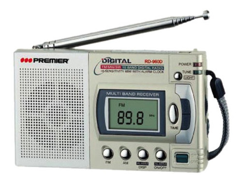 Radio Am Fm Digital Con Alarma Y Audífonos Premier