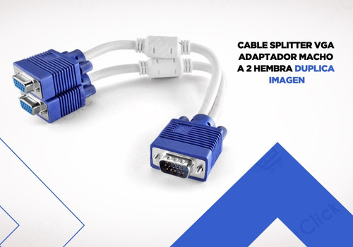 Imagen 3 de 10 de Cable Splitter Vga Adaptador Macho A 2 Hembra Duplica Imagen