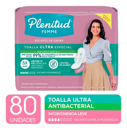 Plenitud Toalla Ultra Femme 4 Packs X 20 Unidades 