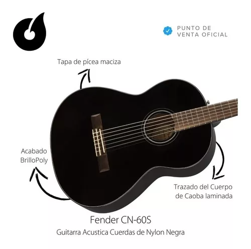 Guitarra Criolla Clásica para Diestros con Funda Color Negro