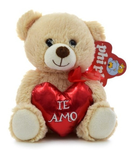 Peluche Oso Con Corazon Metalizado 17cm - Orig. Phi Phi Toys