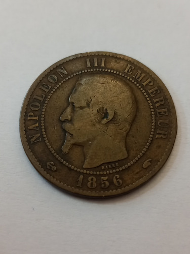 Antigua Moneda Francia 10 Centimos Año 1856 A Muy Buena N741