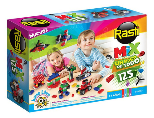 Imagen 1 de 2 de Rasti Mix 125 Piezas - Bloques Para Armar Rasti