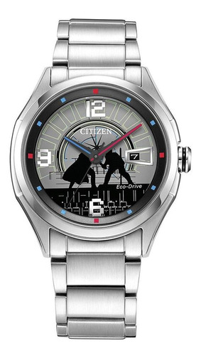 Reloj Citizen Aw1140-51w Eco Drive Starwar El Duelo Color de la correa Plata Color del bisel Plateado Color del fondo Gris