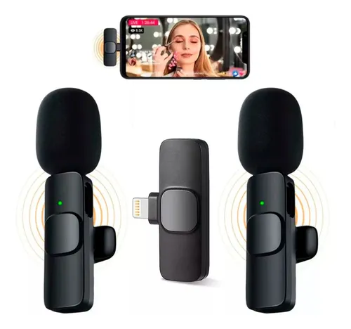 2 Micrófonos Corbateros Celular Lightning Inalámbricos K9-ip