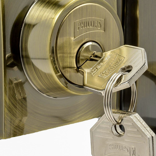 Cerradura Puerta Principal Gatillo Llave-llave Laton Antiguo