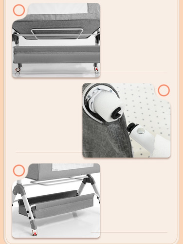 Cuna Para Bebe Plegable, Con Mosquitero Y Cesta Portaobjetos