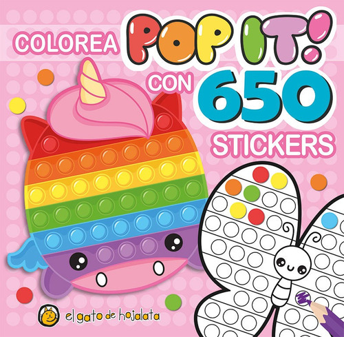 Pinto Pop It Con 650 Stickers - Unicornio - Gato De Hojalata