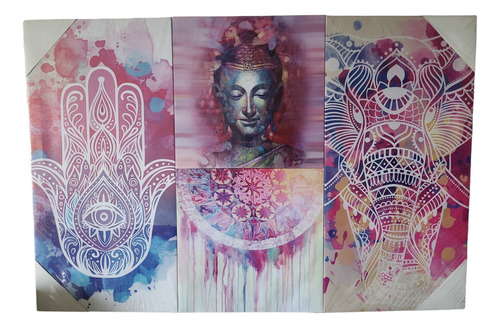 Cuadro Decorativo Buda, 4 Piezas Home Trends.