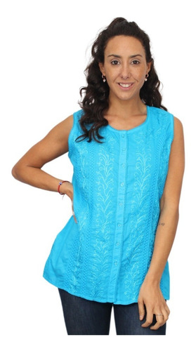 Blusa Camisa Hindu Bordada Algodon Colores Anaandi Belgrano