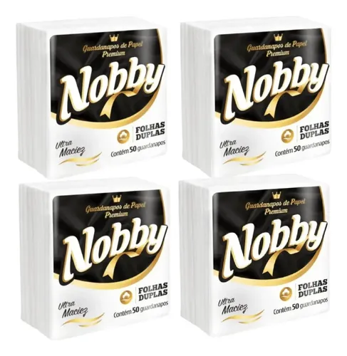 Guardanapo Papel Folha Dupla Nobby Pequeno 200 Fl Macio