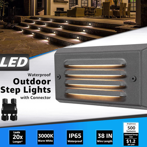 Luces De Escalera Sunvie De Bajo Voltaje Para Exteriores, 5