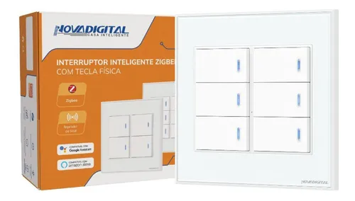 comprar Interruptor Inteligente Zigbee 4x4 6 Teclas Físicas Tuya 