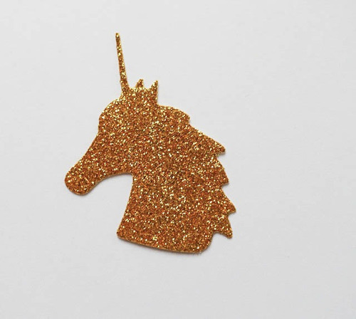 10 Cabeza Unicornio Goma Eva Brillantina Decoración Souvenir