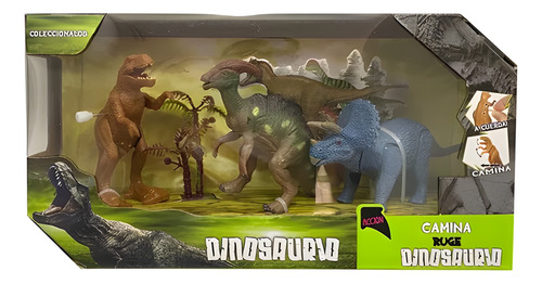 Set Dinosaurios X3 Chicos 7095 T-rex Triceratops Parasaurio