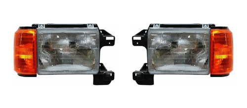 Par Faros Fd F150/f250 1987 Al 1991 S/cromo C/base Tyc