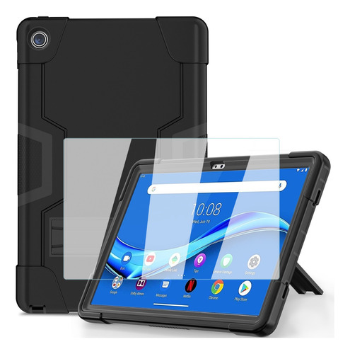 Mica+funda Para Lenovo Xiaoxin Pad 2022 10.6 Rudo Base Negro